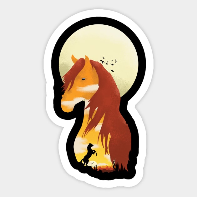 Horse landscape Sticker by Jackson Lester